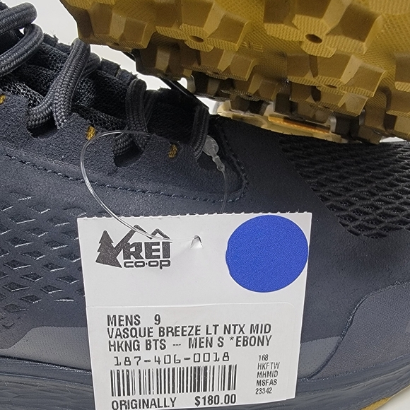 Vasque Breeze LT NTX Mid WATERPROOF Ebony Hiking Shoe Boot sz 9 7446 Vibram Sole - Picture 3 of 14